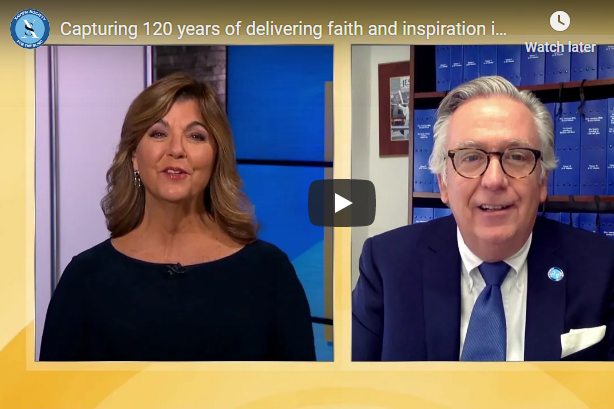 Catholic Faith Network host Colleen McVey pictured with our Executive Director Malachy Fallon