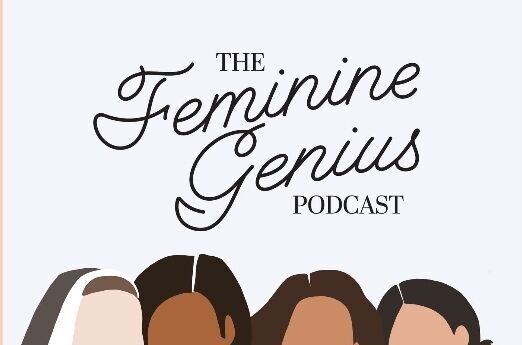 Logo of the Feminine Genius podcast