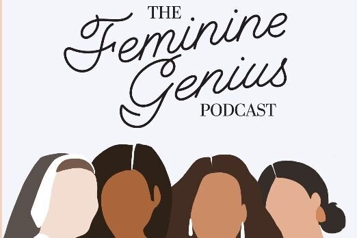 Logo of the Feminine Genius Podcast