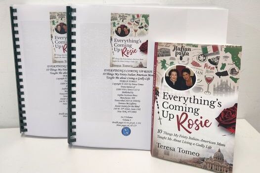 2 volumes of braille and print version of the book
