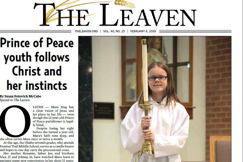 Mara pictured in The Leaven at a Mass she served